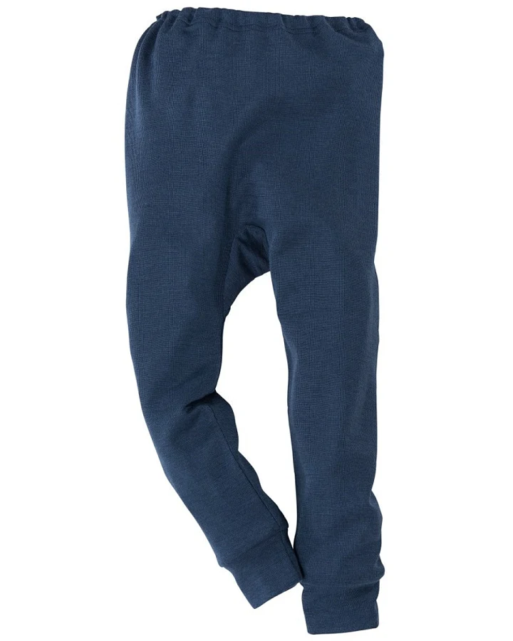 Cosilana Kinder Unterhose langes Bein Wolle Seide blau Gr.104