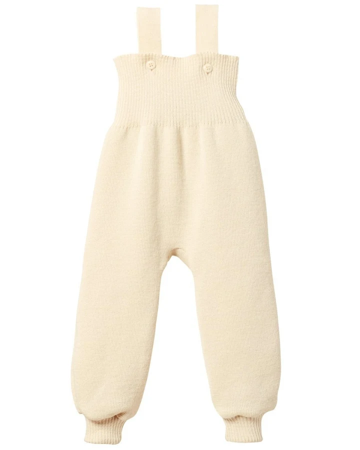 Disana Baby Hose mit Trägern Bio-Merinowolle natur Gr.50/56