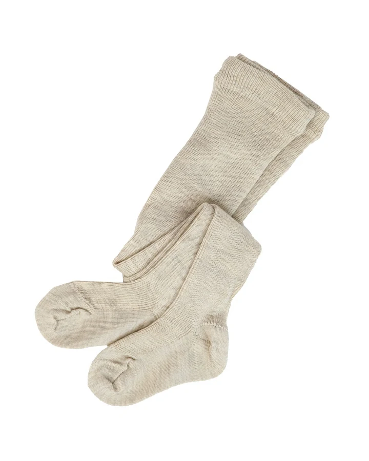 Baby Strumpfhose Bio-Schurwolle hellbraun-melange Gr.00