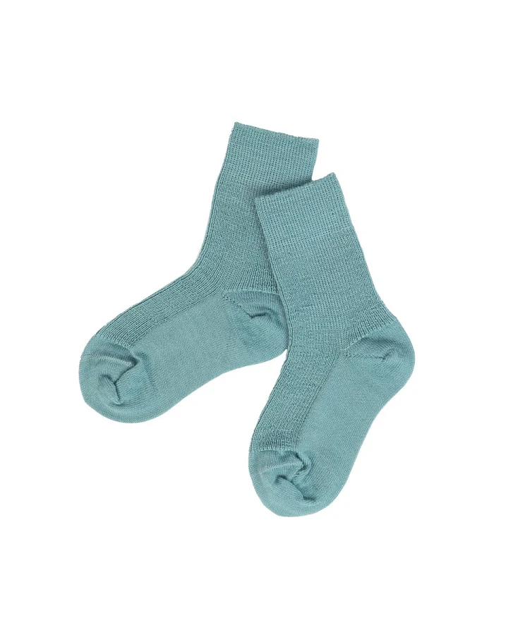 Kinder Socken Bio-Schurwolle Feinstrick antiqueblue Gr. 1