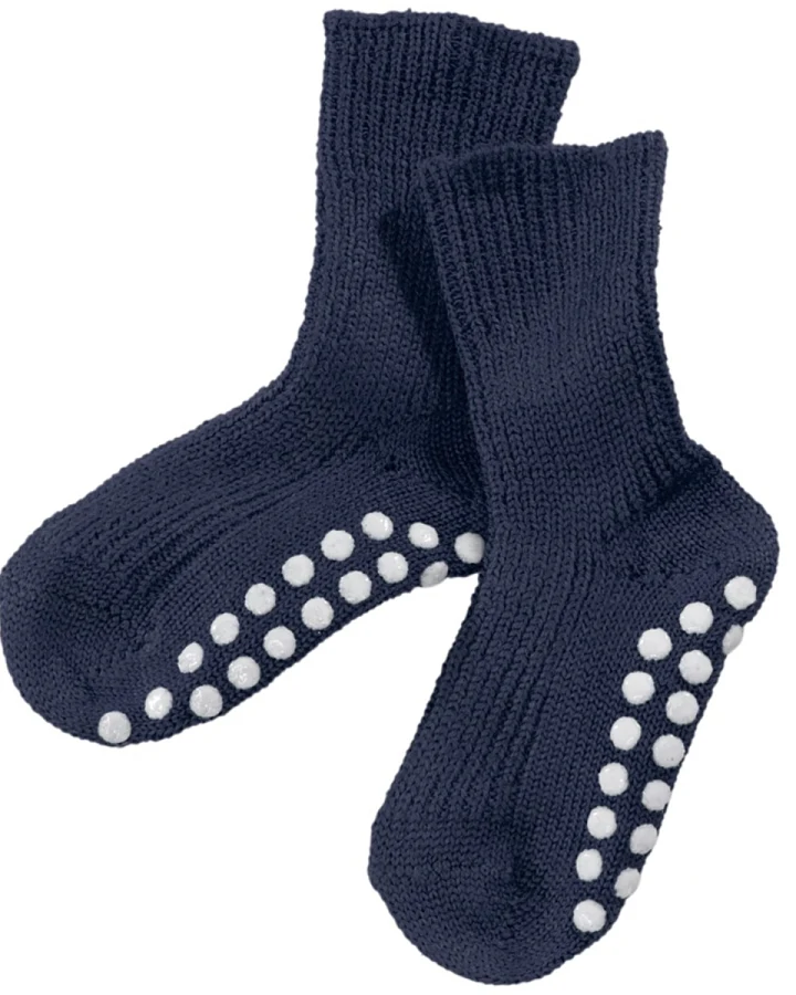 Kinder Stoppersocken Bio-Schurwolle marine Gr.21-22