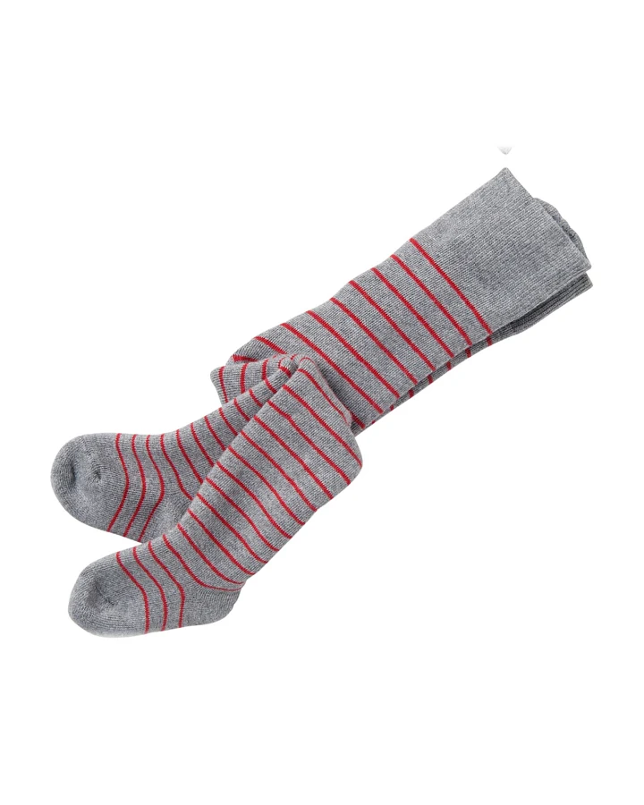Baby Strumpfhose Baumwolle (kbA) Frottee grau-geringelt Gr. 00
