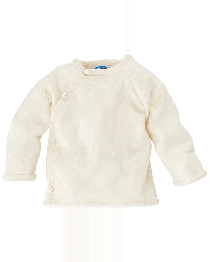 Baby Jacke Schlüttli Wolle Seide natur Gr.62-68