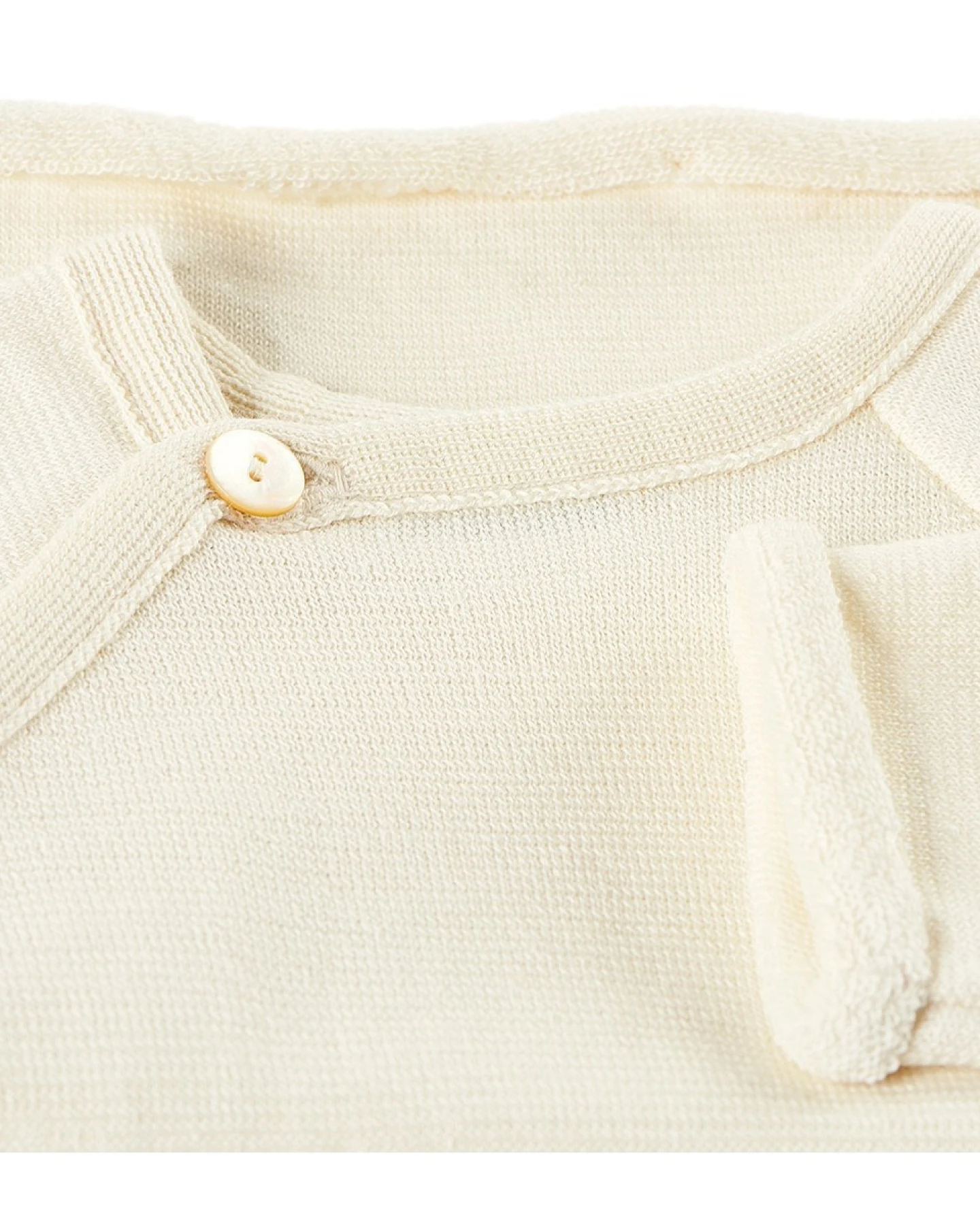 Baby Jacke Schlüttli Wolle Seide natur Gr.74-80 – Ansicht 2
