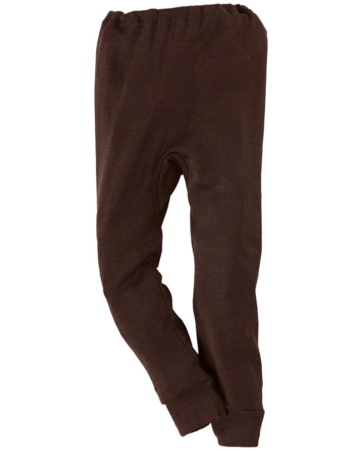 Cosilana Kinder Unterhose langes Bein Wolle Seide braun Gr.104