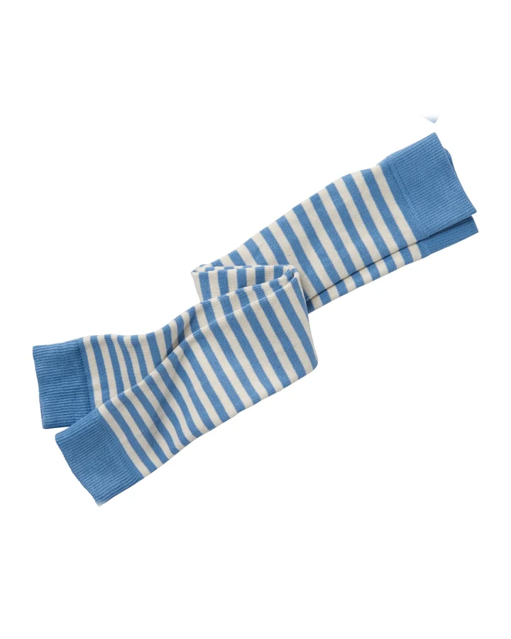 Kinder Leggings Baumwolle (kbA) jeansblau-geringelt Gr.5-6