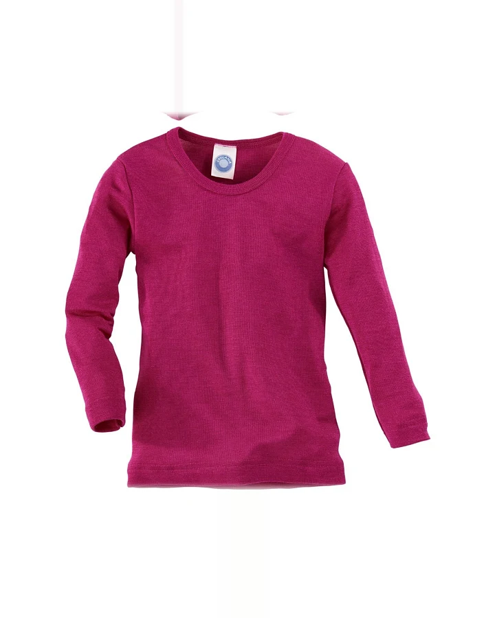 Cosilana Kinder Unterhemd Langarm Wolle Seide pink Gr.104