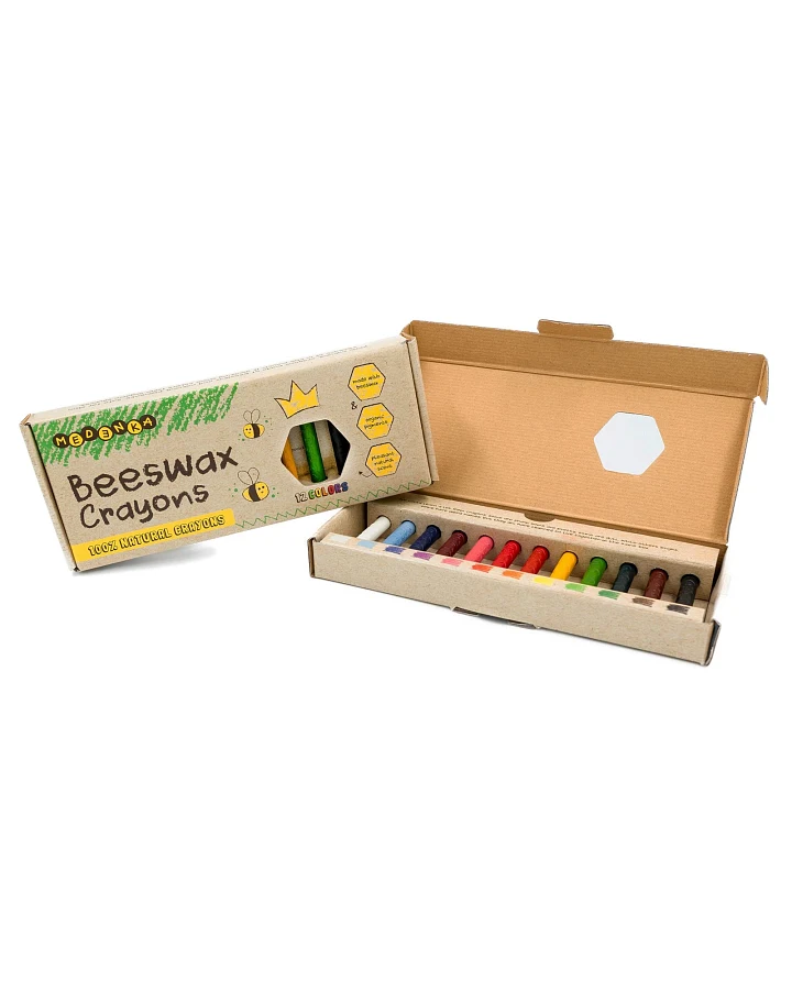 Bienen Wachsmalstifte Classic, 12 Stifte Stift Maße 9 cm, Durchmesser 1 cm
