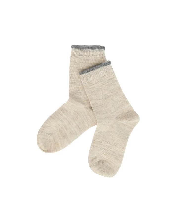 Kinder Socken hellbraun-melange Gr. 1-2