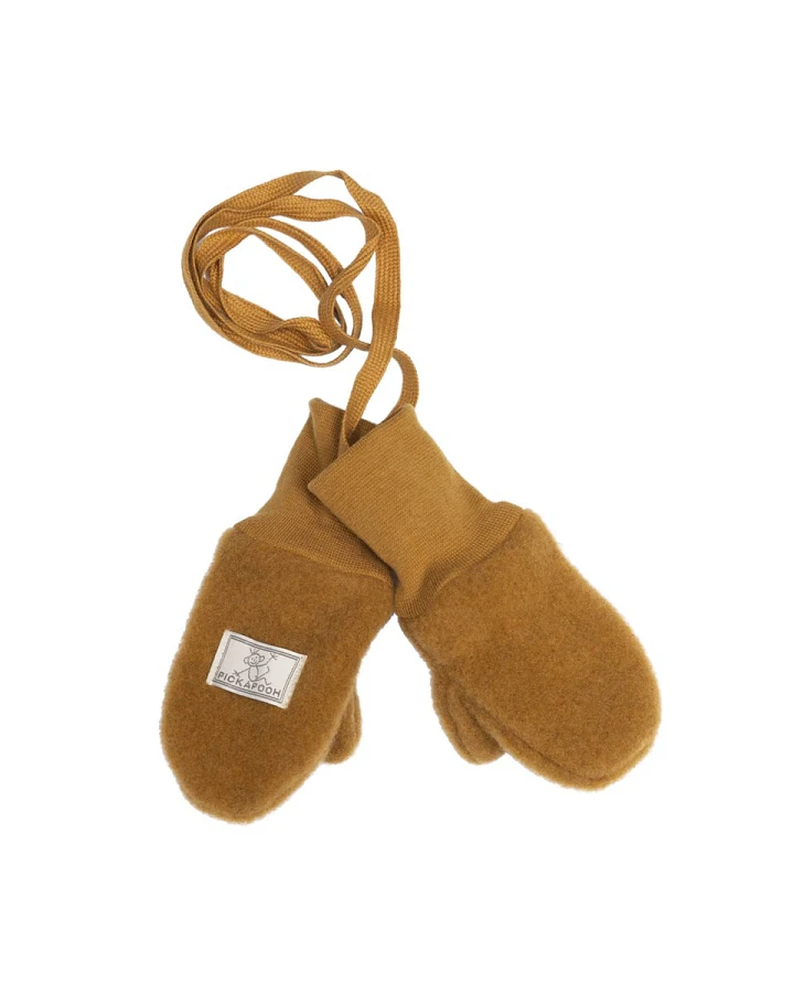 Pickapooh Baby und Kinder Fäustlinge Bio-Schurwolle caramel Gr.2 (bis 2 Jahre)