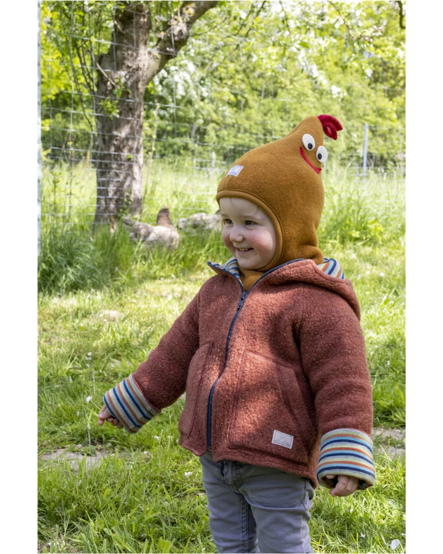 Pickapooh Baby und Kinder Schlupfmütze mit Zipfel Bio-Schurwolle caramel Gr. 52 – Ansicht 2
