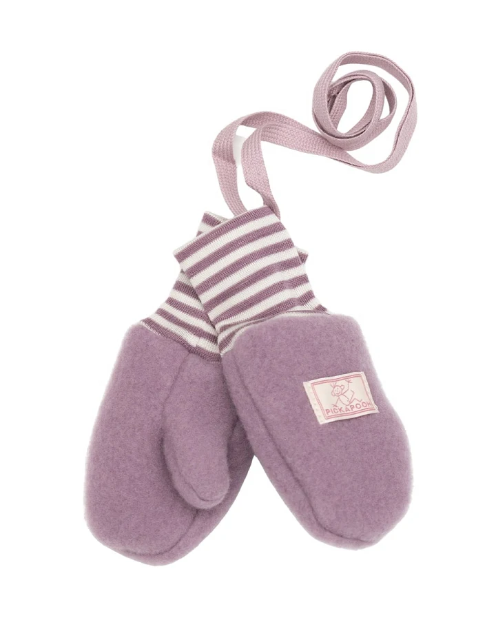Pickapooh Baby und Kinder Fäustlinge Bio-Merinowolle Fleece altrose Gr. 2 (bis 2 Jahre)
