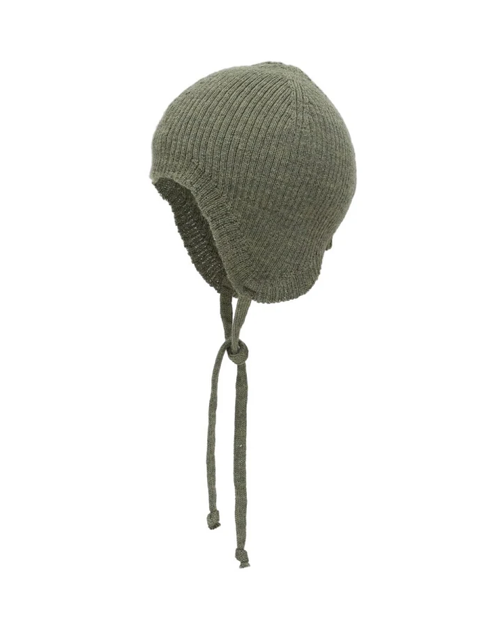 Pickapooh Baby Mütze Wolle Seide Feinstrick olive Gr. 1 (36-40 cm)