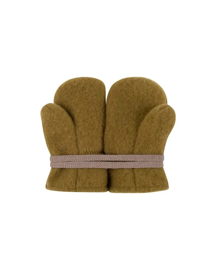 PURE PURE by Bauer Kinder Handschuhe Fäustlinge Bio-Merinowolle Fleece schilf Gr.2 (12-24 Monate)