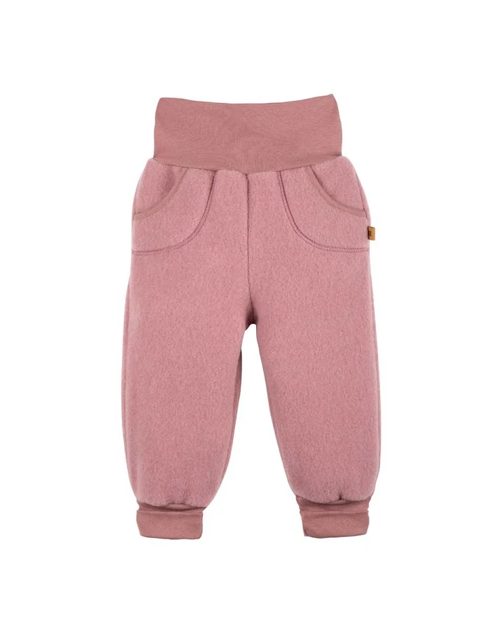 PURE PURE by Bauer Baby und Kinder Hose Bio-Merinowolle Fleece shadow rose Gr. 86