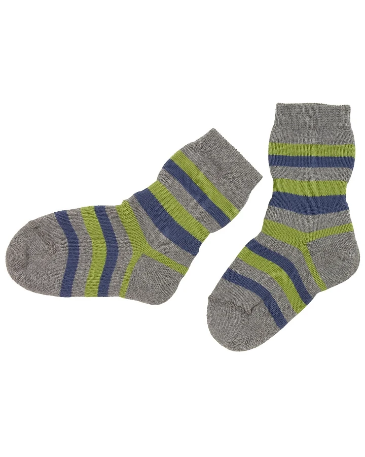 Kinder Vollfrotteesocke grau-moos-jeans Gr. 3-4