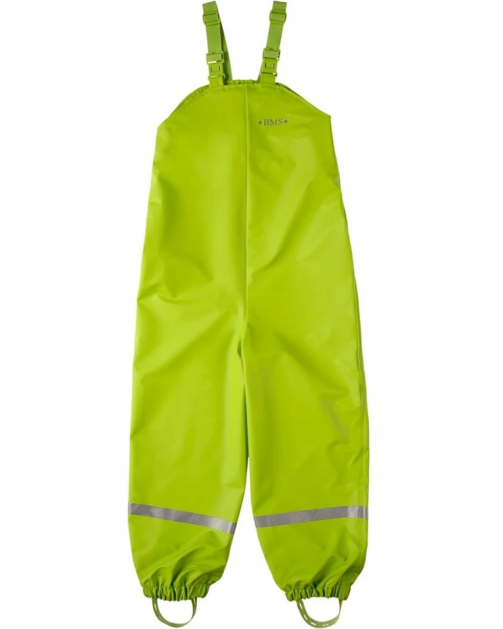 BMS Kinder Buddelhose Regenhose mit Latz Räuberwald SoftSkin limone Gr.86