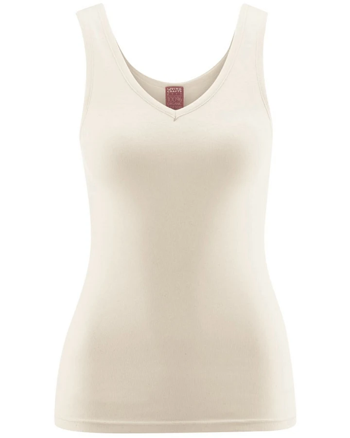 Living Crafts Damen V-Neck-Trägertop "Janine", natural 44/46
