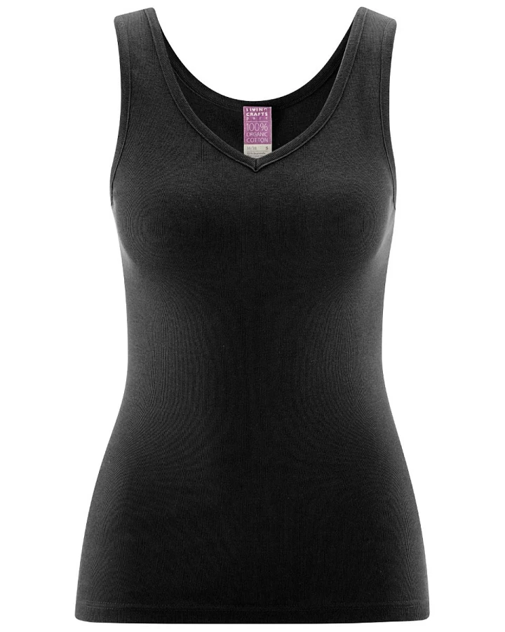 Living Crafts Damen V-Neck-Trägertop "Janine", black 44/46
