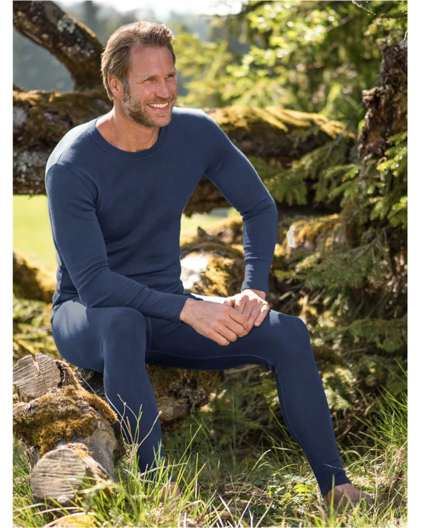 Engel Natur Herren Unterhose lang Wolle Seide marine Gr.50/52 – Ansicht 2