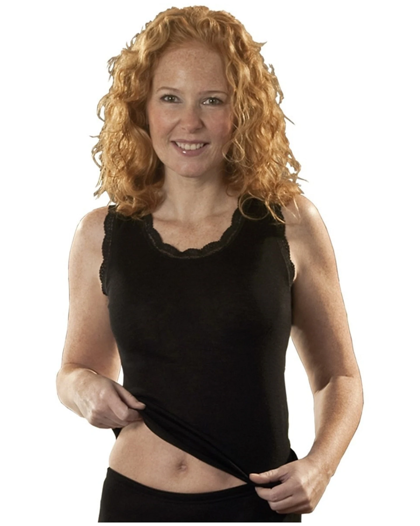 Engel Natur Damen Unterhemd ohne Arm Wolle Seide schwarz Gr.42/44 – Ansicht 2