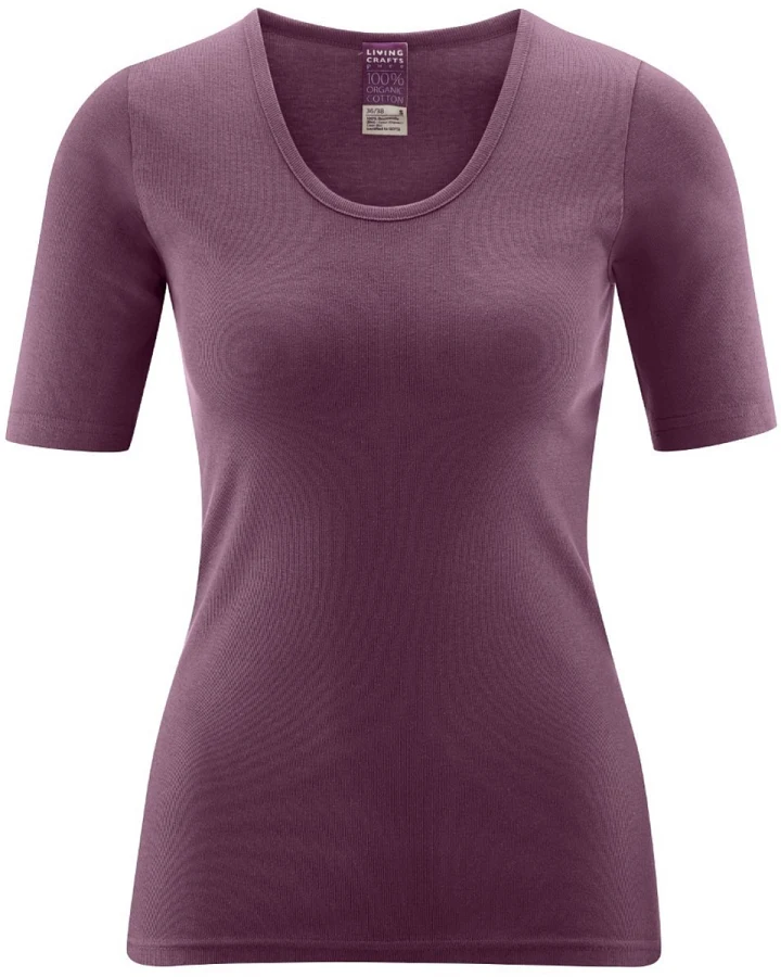 Living Crafts Kurzarm-Shirt "Juliane", dark rose Gr. 36/38