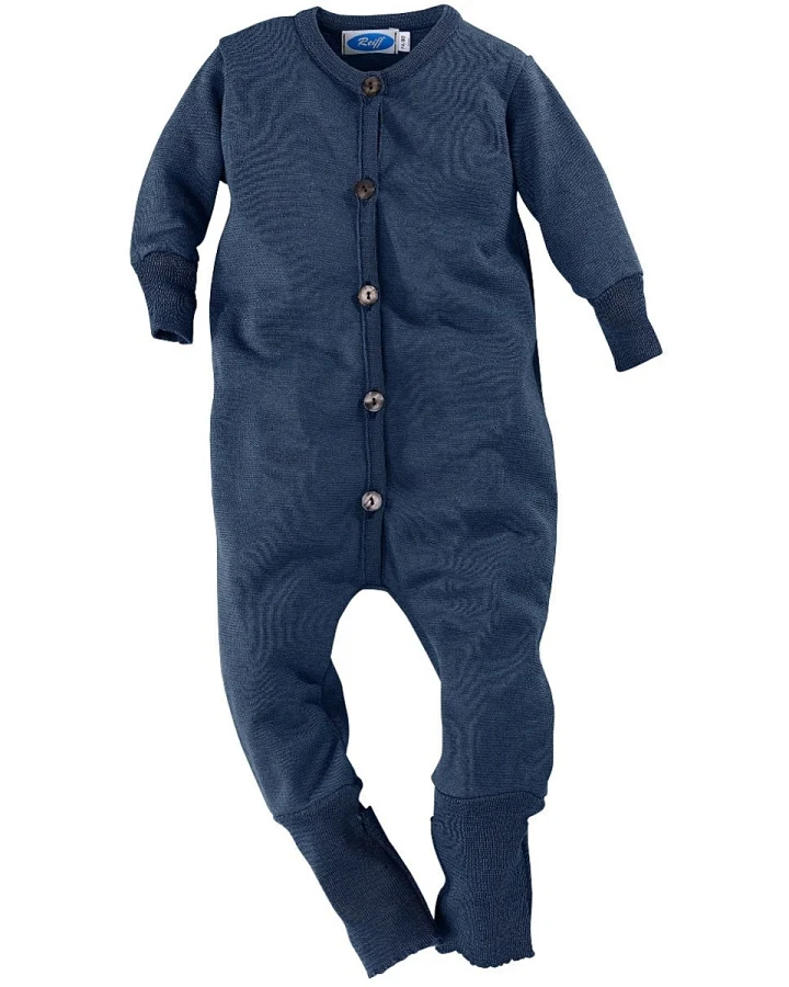 Baby Overall Wolle Seide marine Gr.62/68