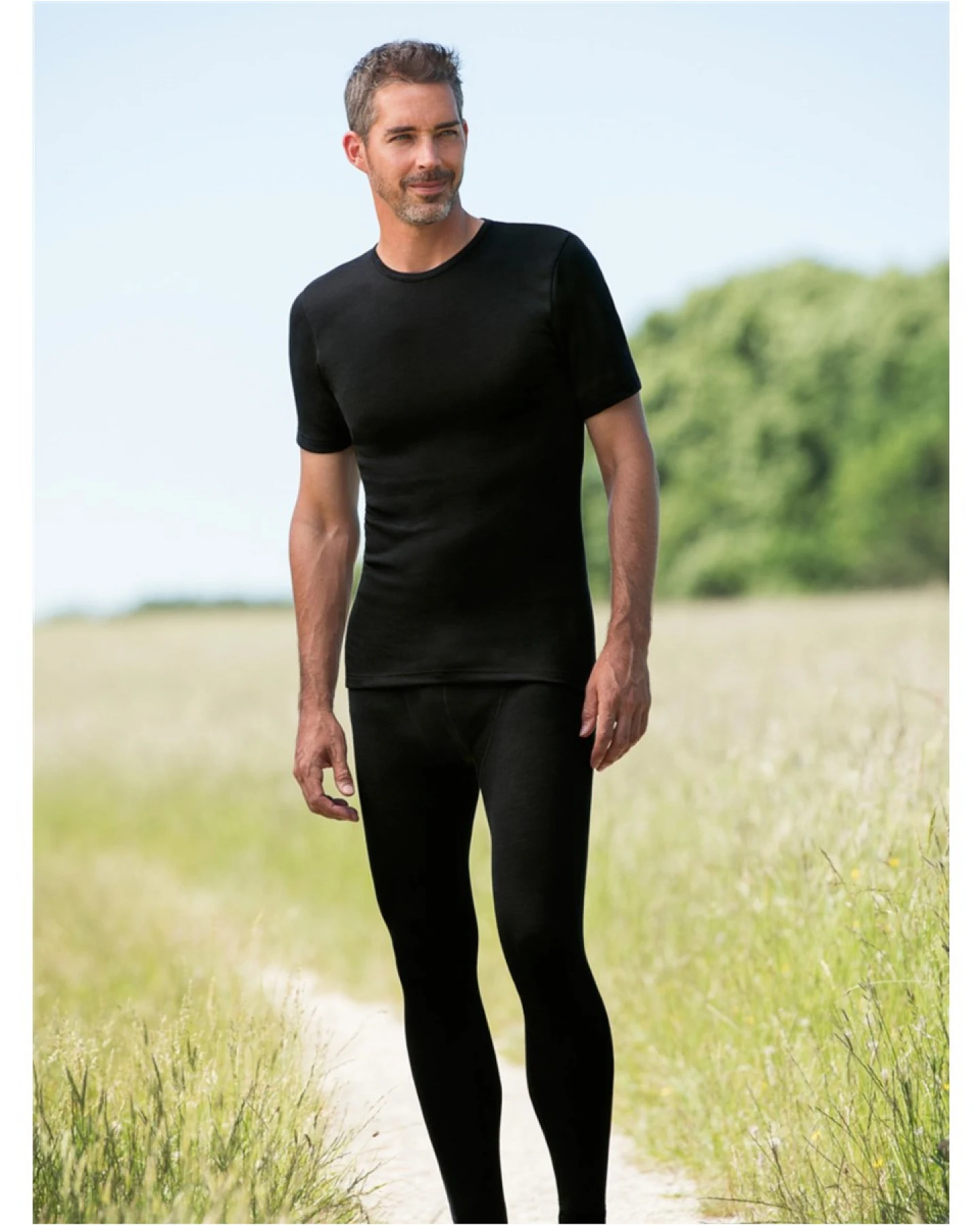 Engel Natur Herren Unterhose lang Wolle Seide schwarz 50/52 – Ansicht 2