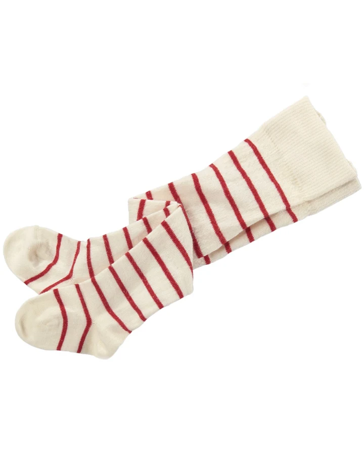 Baby Strumpfhose natur-kirsch-geringelt Gr. 01