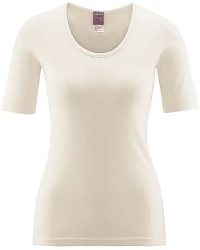 Produktseite: Living Crafts Kurzarm-Shirt "Juliane", natural Gr. 36/38