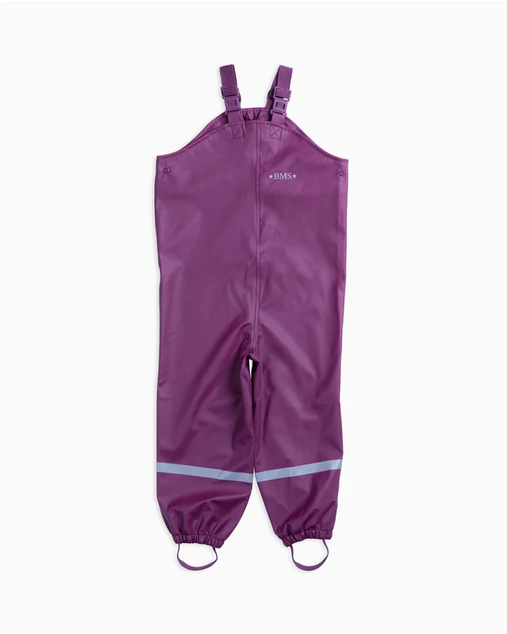 BMS Kinder Buddelhose Regenhose mit Latz Räuberwald SoftSkin purple Gr.80