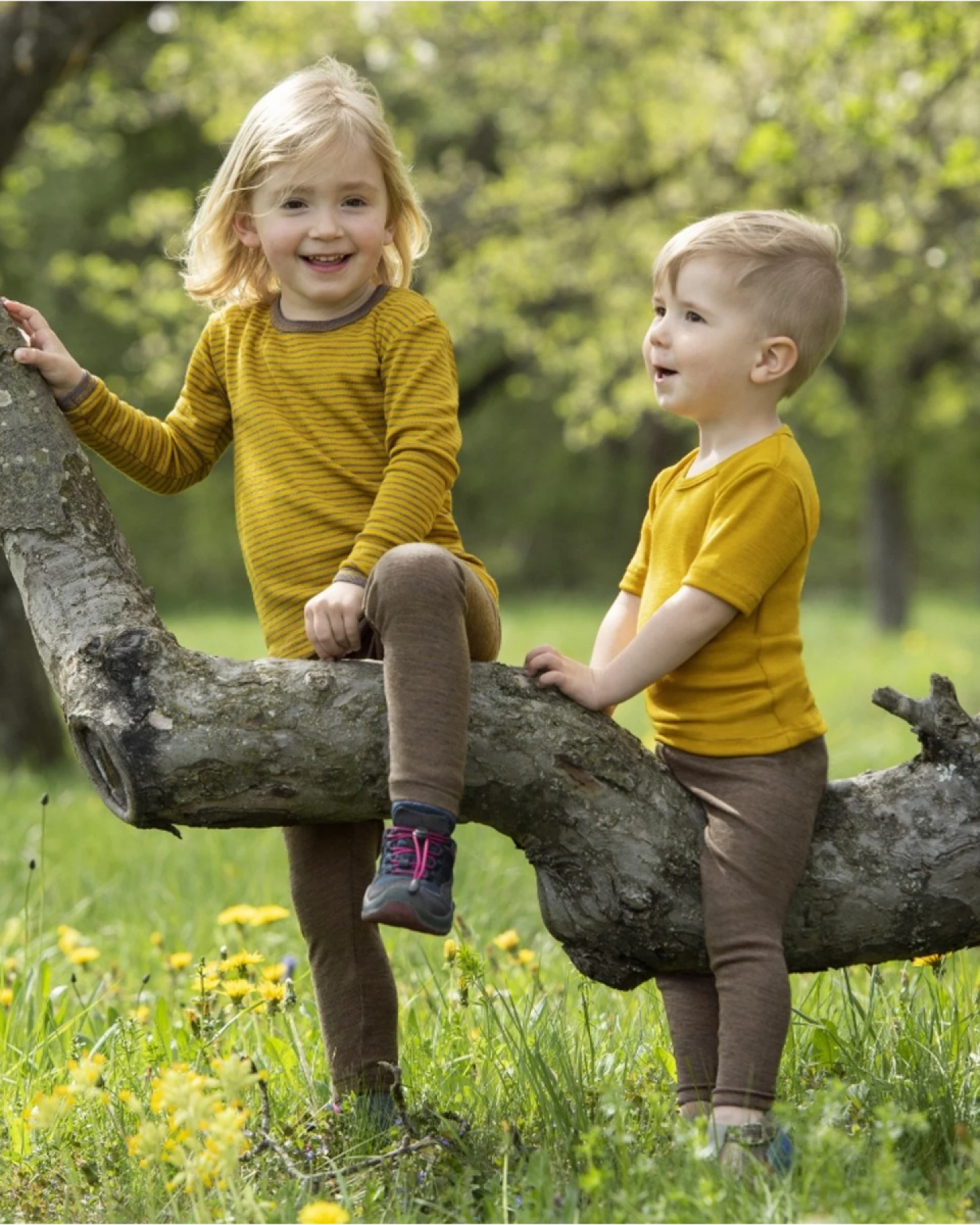 Engel Natur Kinder Leggings Wolle Seide walnuss Gr.104 – Ansicht 2
