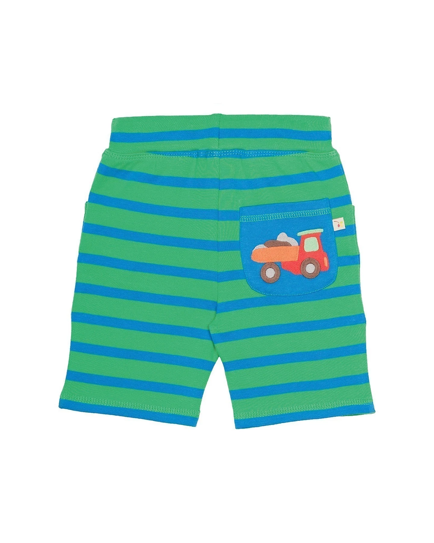 Frugi Baby und Kinder Bermuda grün-blue-geringelt Gr.2 (3-6 Monate) – Ansicht 2