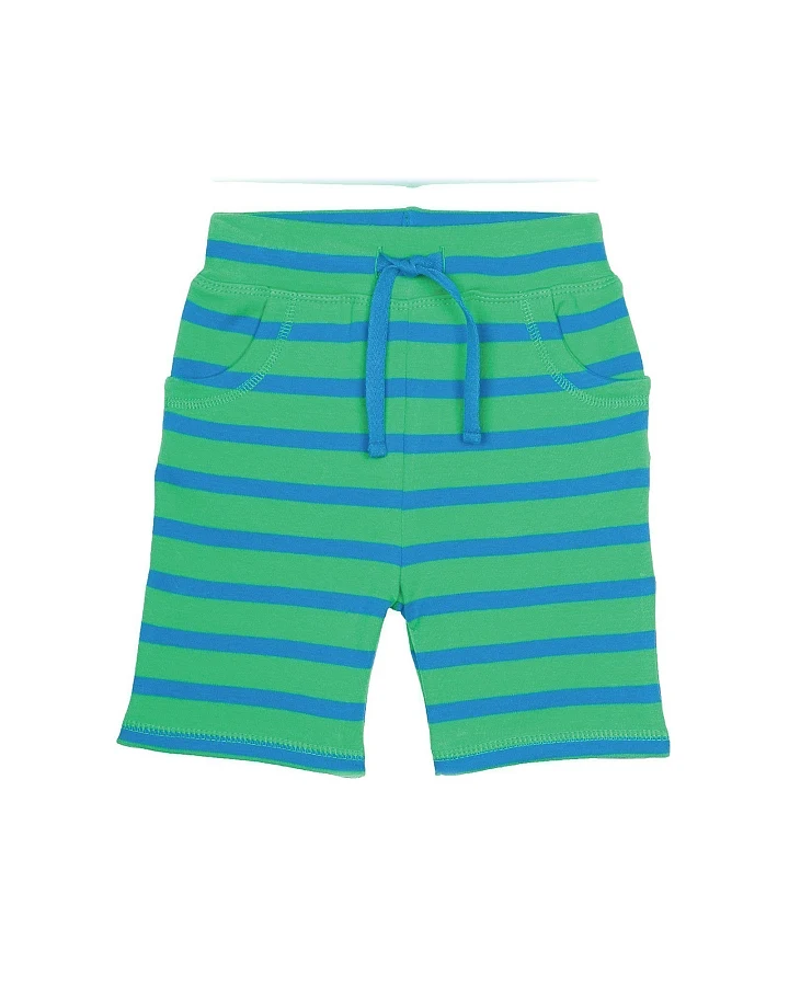 Frugi Baby und Kinder Bermuda grün-blue-geringelt Gr.2 (3-6 Monate)
