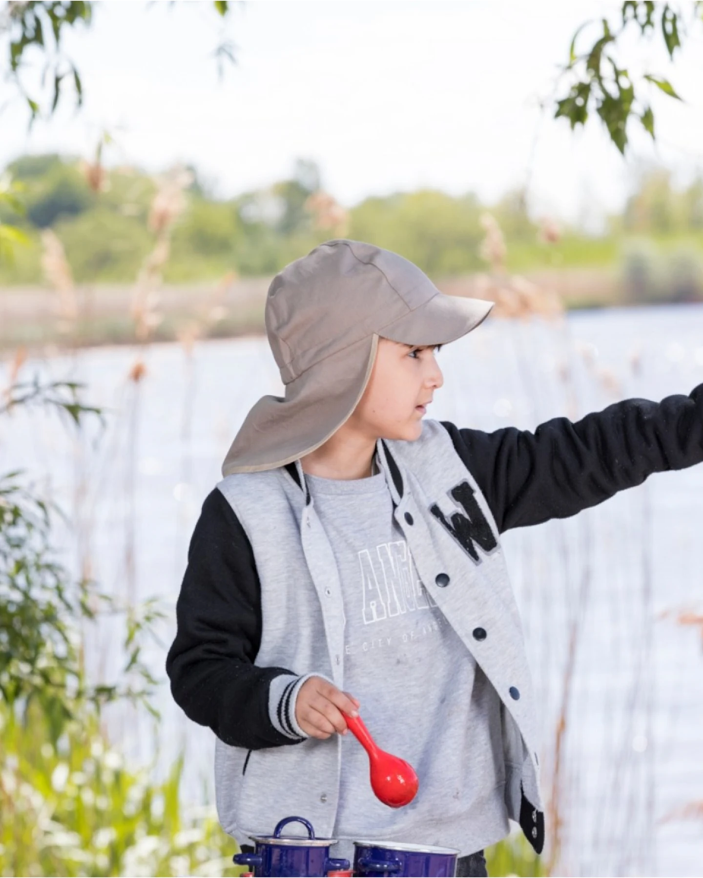 Pickapooh Kinder Sonnenschutz Mütze Legionär UV 40 taupe Gr. 48 – Ansicht 2
