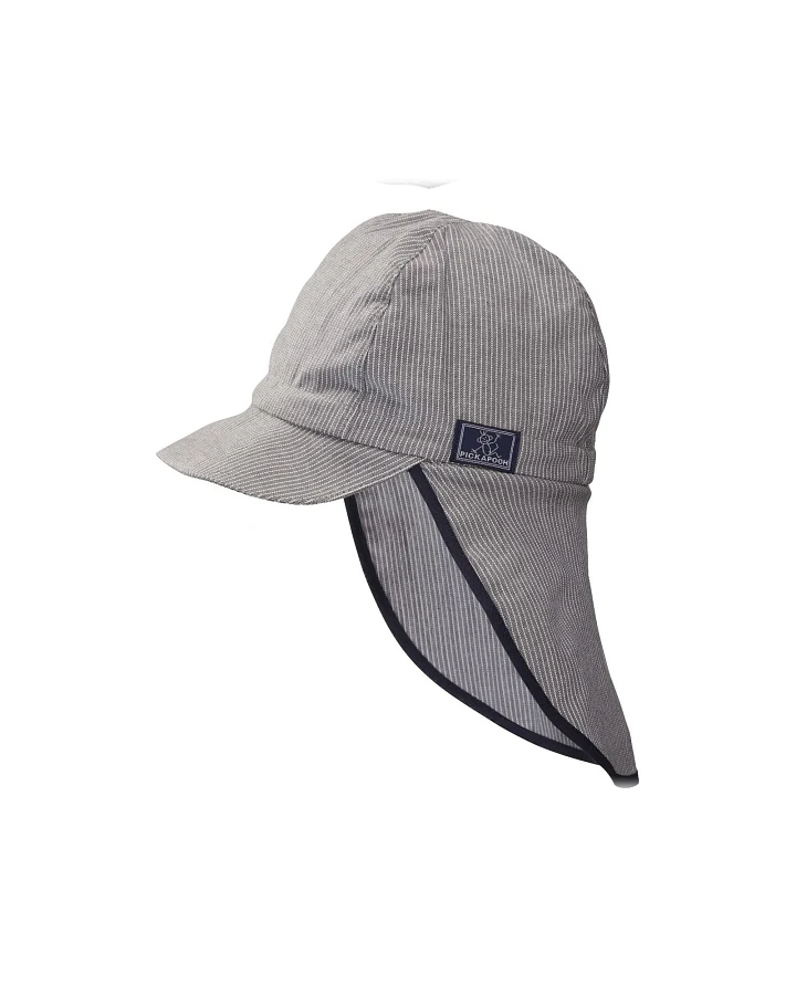 Pickapooh Kinder Sonnenschutz Mütze grau-gestreift Gr.48