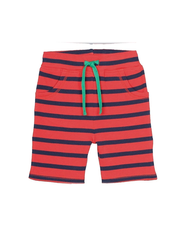 Frugi Baby und Kinder Bermuda rot-blau-geringelt Gr.2 (3-6 Monate)