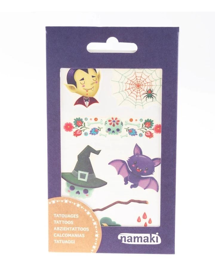 Produktseite: Bio Kindertattoos Welten des Schreckens, 2 Blatt pro Set 8,50 x 15 cm, 2 Blatt pro Set