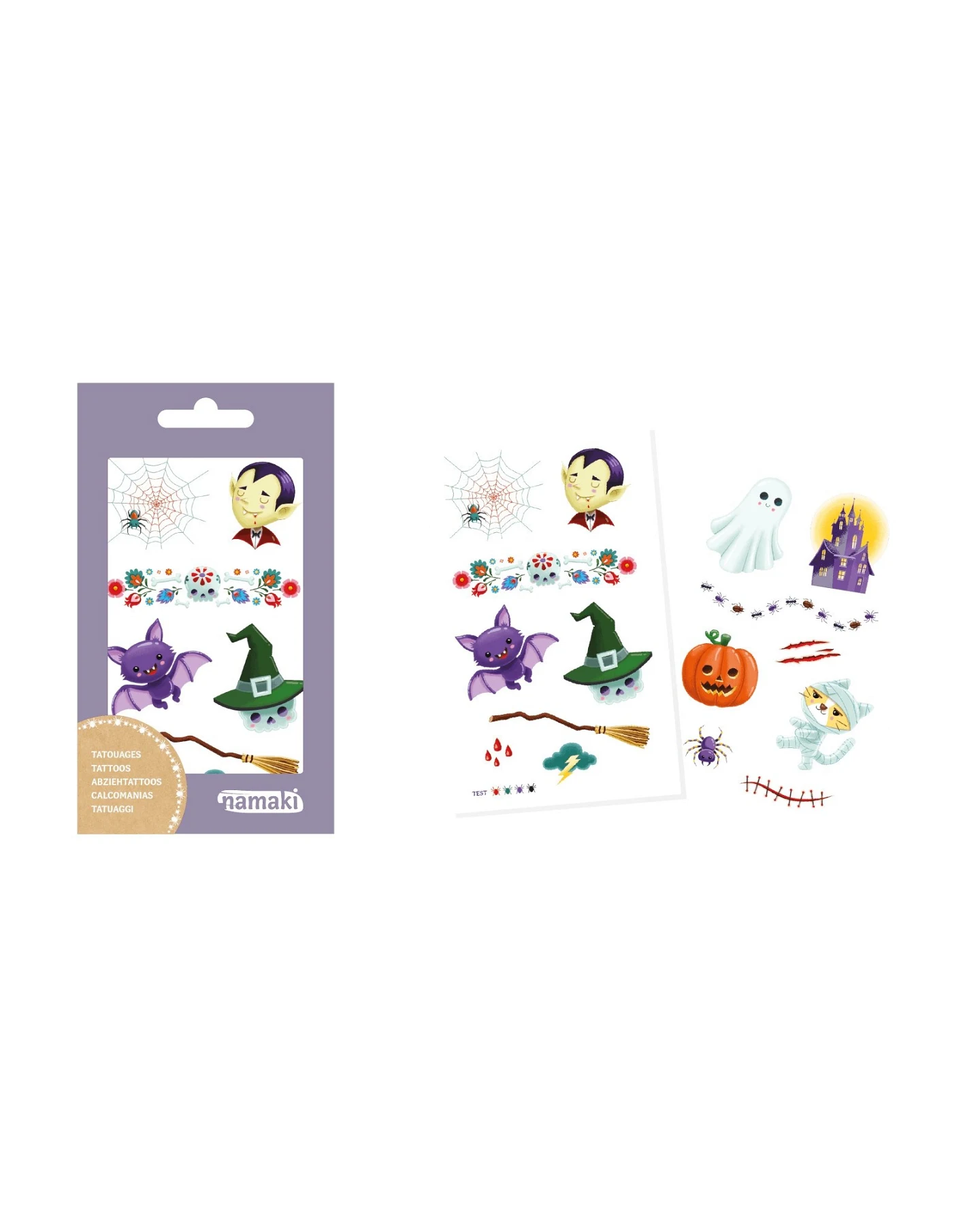 Bio Kindertattoos Welten des Schreckens, 2 Blatt pro Set 8,50 x 15 cm, 2 Blatt pro Set – Ansicht 2