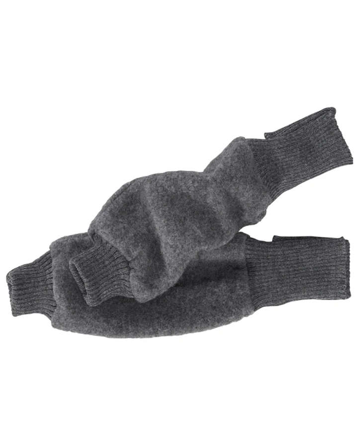Kinder Stulpen Bio-Merinowolle Fleece ca. 35 cm grau fels