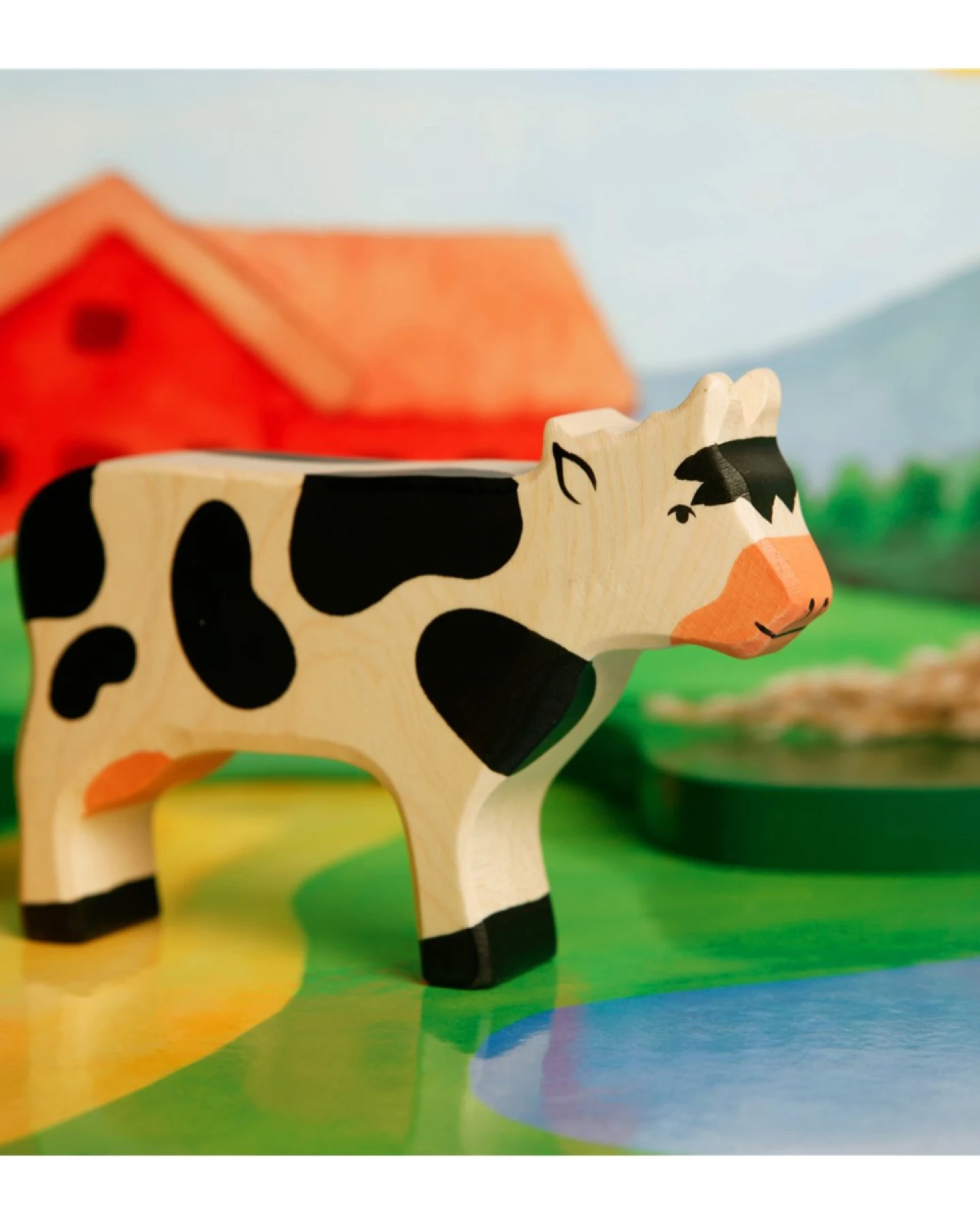 Holztiger Holzfigur "Kuh, stehend" Auf dem Bauernhof Maße 17,5 x 2,8 x 11 cm – Ansicht 2