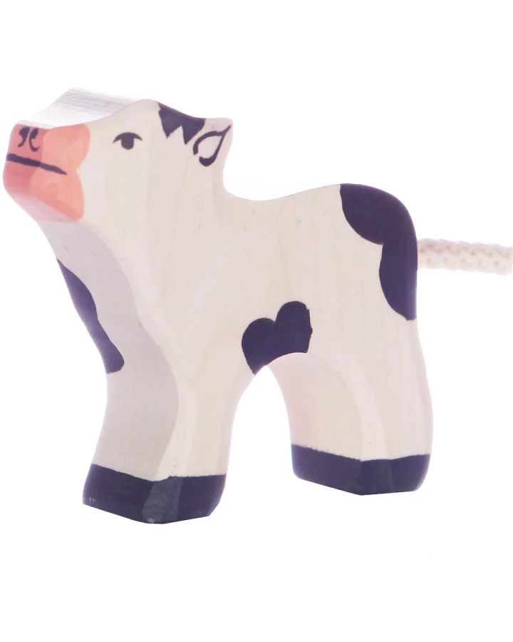 Produktseite: Holztiger Holzfigur "Kalb, schwarz" Auf dem Bauernhof Maße 6 x 1,9 x 6 cm