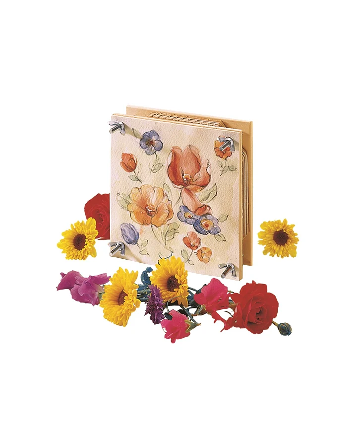 Nemmer Klassische Blumenpresse aus Birkenholz 16 x 6 x 16 cm große Blätterpresse