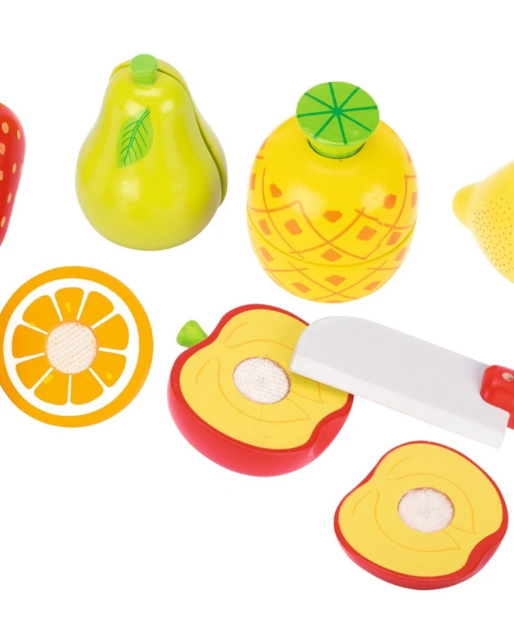 goki Obst mit Klettverbindung Kaufladenzubehör aus Holz 13-teilig