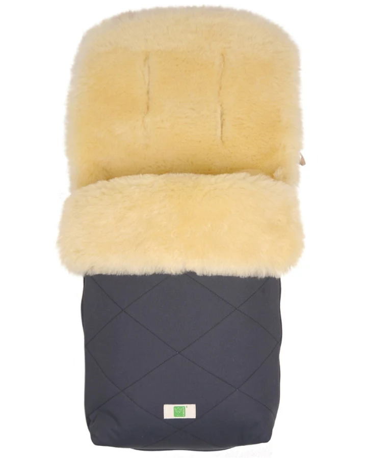 Kaiser Naturfellprodukte Fußsack Kinderwagen Lammfell "NATURA" medizinisch gegerbt anthrazit Länge 90 cm, Breite 45 cm (6-36 Monate)