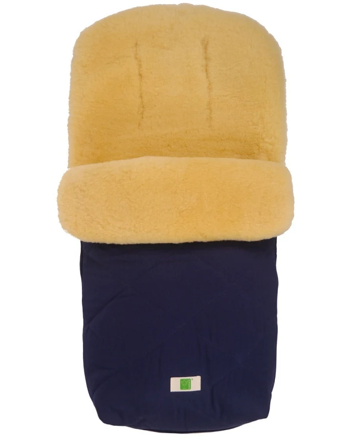 Kaiser Naturfellprodukte Fußsack Kinderwagen Lammfell "NATURA" medizinisch gegerbt marine Länge 90 cm, Breite 45 cm (6-36 Monate)