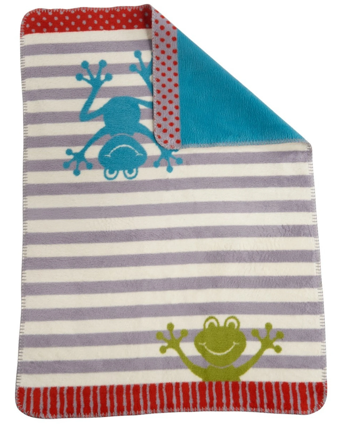 Babydecke Bio-Baumwolle Froschi smaragd Maße 75 x 100 cm – Ansicht 2
