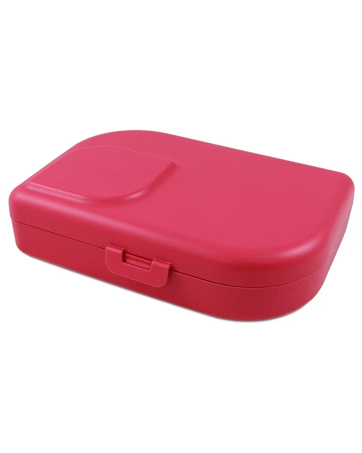 Brotbox aus nachwachsenden Rohstoffen mit Trennsteg, pink