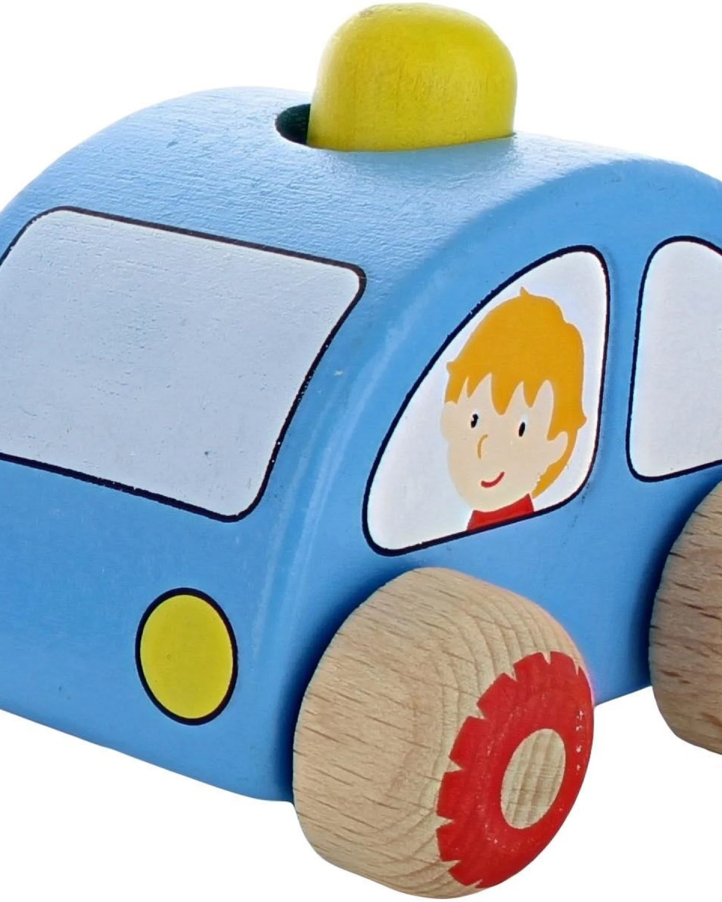 goki Spielzeugauto mit Hupe aus Birkenholz 7 x 7,5 x 6,3 cm – Ansicht 2