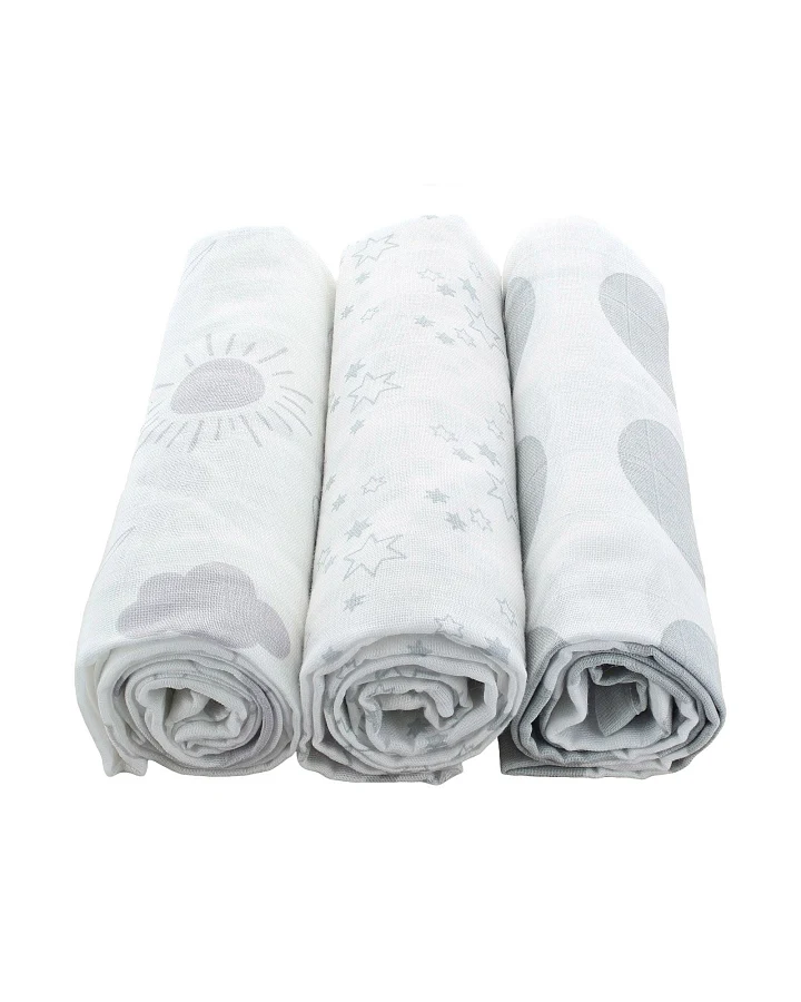 Spucktücher Bio-Baumwolle 3er-Set Grey Maße 75 x 75 cm